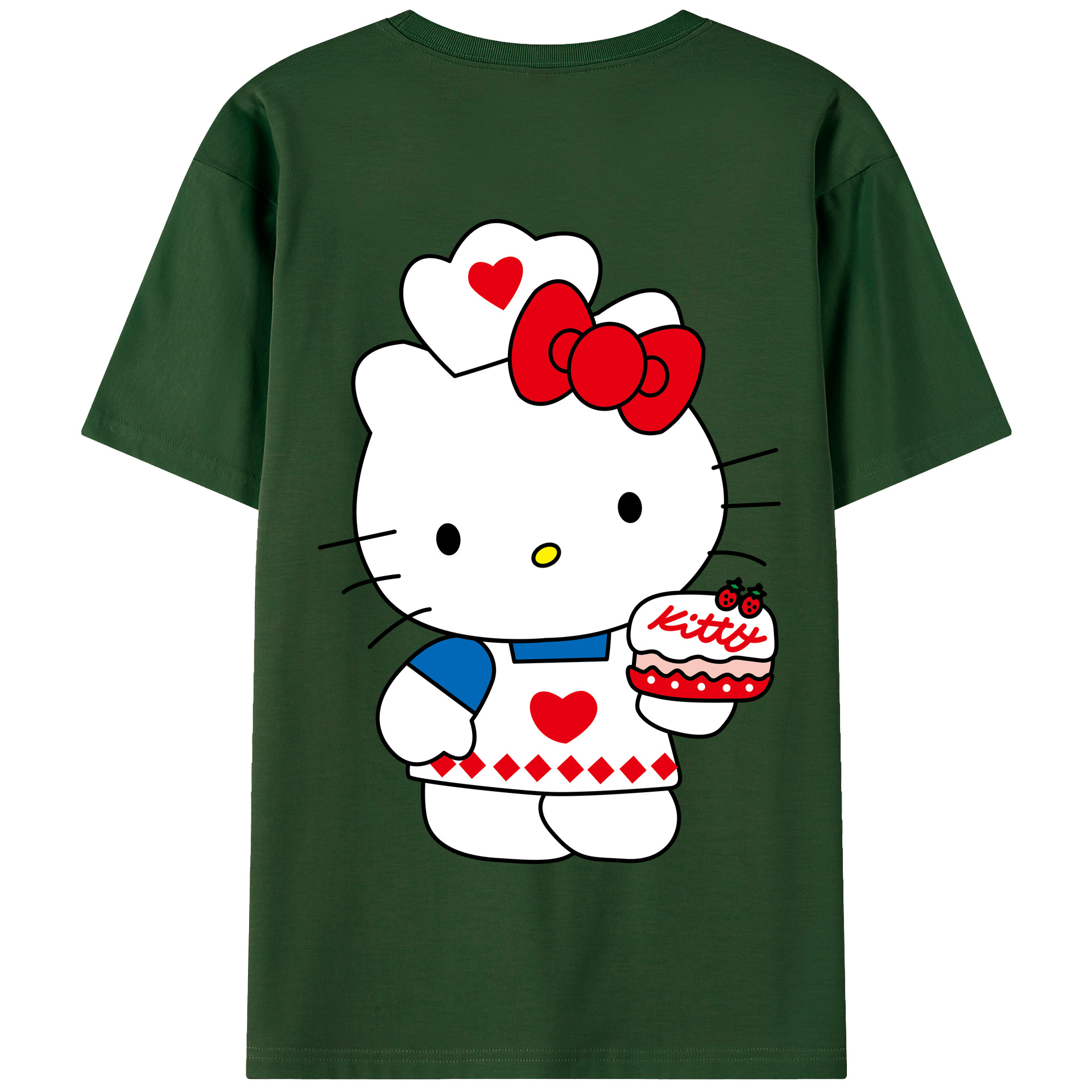 （画像用） Hello Kitty ハローキティ 綿100％半袖Tシャツ（背面プリント）